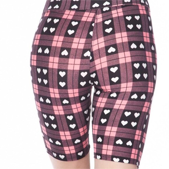 Heart Plaid Biker Shorts [ One Size Plus] - Picture 8 of 9